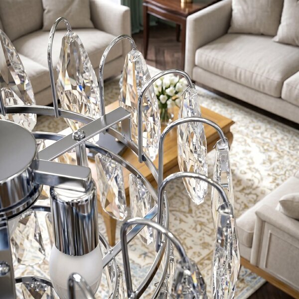 Кристална висяща лампа SWE077-CP 30cm Chrome