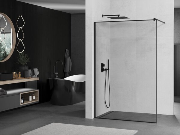 Mexen Kioto душ екран Walk-in 50 x 200 см, черна рамка 8 мм, черна - 800-050-101-70-70