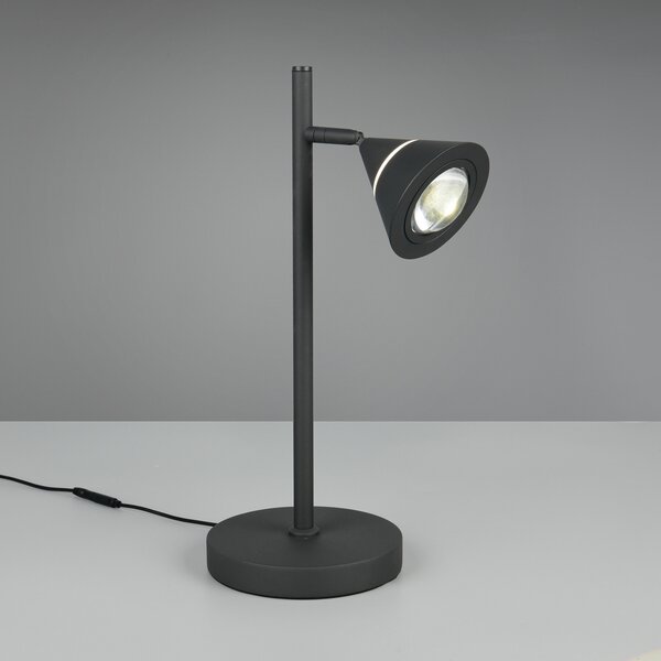 Trio Lighting LED настолна лампа Romeo, височина 40 cm, черна, метал, CCT, Затъмняване, Черен, Дневна/трапезария, Метал, Модерен