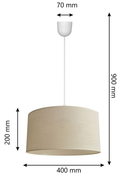 Висящ полилей ALBA 1xE27/15W/230V Ø 40 cм бежов