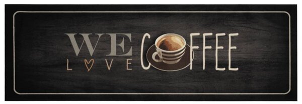 VidaXL Кухненско килимче, миещо, текст Coffee, 60x180 см, кадифе