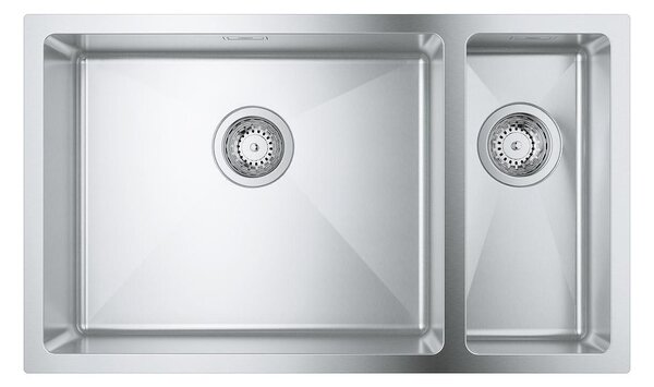 Grohe K700U кухненска мивка от неръждаема стомана, двукоритна, лява