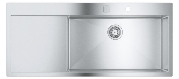 Grohe K1000 Кухненска мивка от неръждаема стомана с отцедник, 1160 х 520 мм
