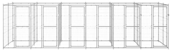 VidaXL Външна клетка за куче, поцинкована стомана, 14,52 м²