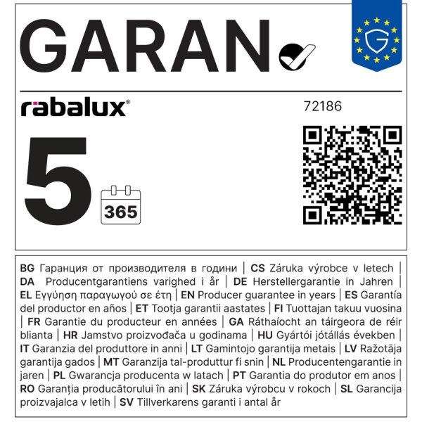Rabalux 72186 - LED полилей на кабел ONIXO LED/8W/230V 3000K