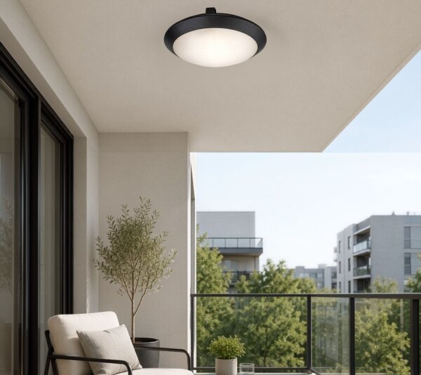 Rabalux 77234 - Външно таванно осветително тяло WELRO 1xE27/9W/230V IP65 Ø 30 см черно