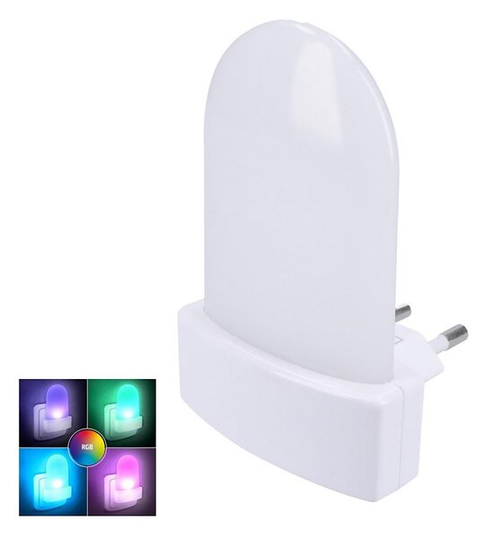 Solight WL910 - LED RGB Лампа за ориентация за контакт със сензор LED/0,5W/230V