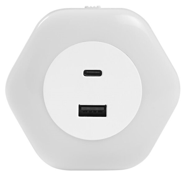Ledvance - LED Лампа за ориентация за контакт с USB LUNETTA LED/15W/230V