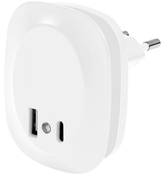 Ledvance- LED Нощна лампа за контакт със сензор и USB LUNETTA LED/12,5W/230V