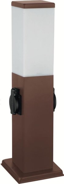 Brilagi - Външна лампа NOVA с 2 SCHUKO контакта, 1xE27/15W/230V, 40 см, IP44, кафява
