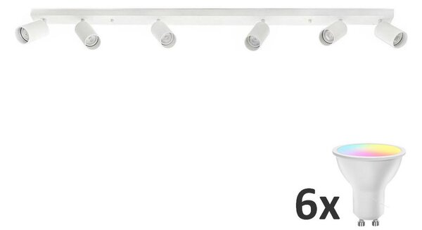 LED RGBW точково осветително тяло ANGIE 6xGU10/6,5W/230V бяло