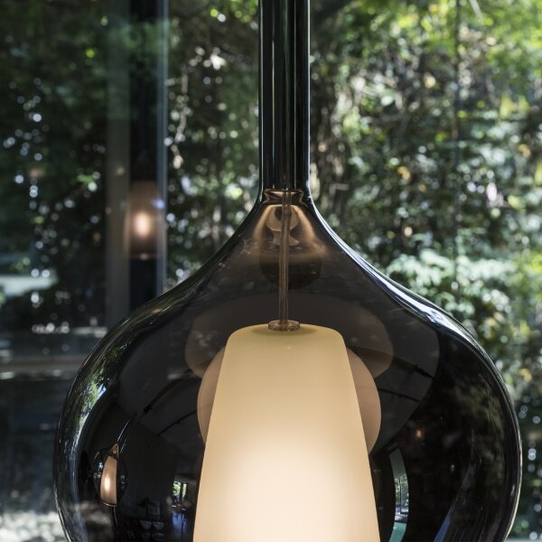 Ideal Lux - Подвесен полилей на кабел KALIQUE 1xE27/42W/230V Ø 18 см димно-черен