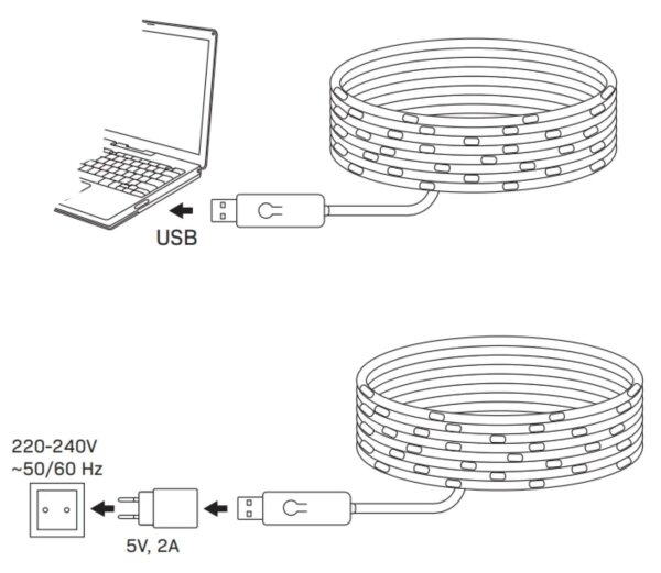 LED RGB гирлянда LED/10W/5V 10 m USB + дистанционно управление