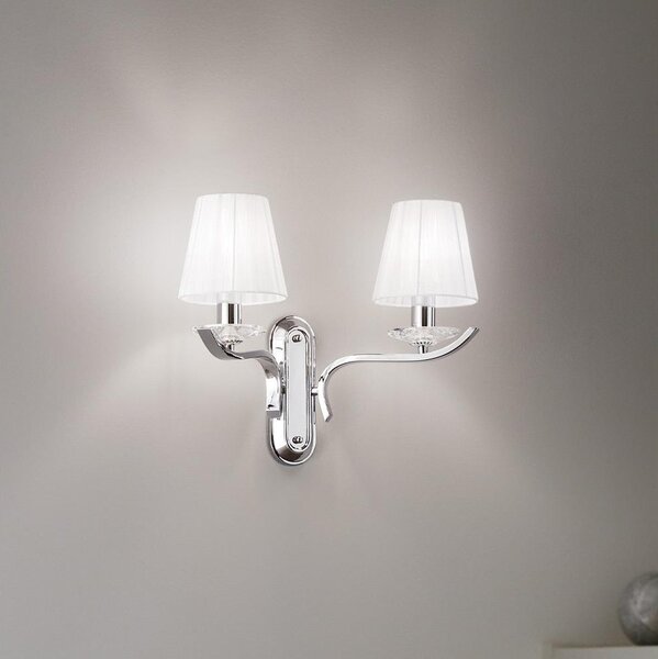 Ideal Lux - Кристална стенна лампа PEGASO 2xE14/28W/230V лъскав хром
