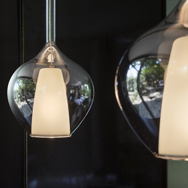 Ideal Lux - Подвесен полилей на кабел KALIQUE 1xE27/42W/230V Ø 18 см димно-черен