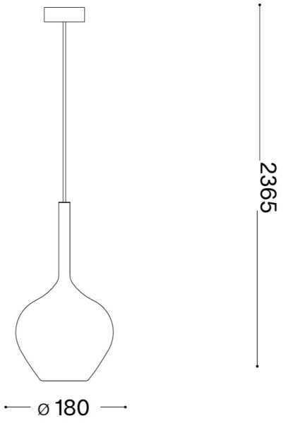 Ideal Lux - Подвесен полилей на кабел KALIQUE 1xE27/42W/230V Ø 18 см димно-черен