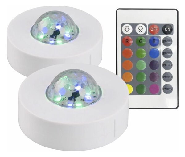 К-кт 2x LED RGB Декоративна лампа FESTA 3xAAA/4,5V + дистанционно управление