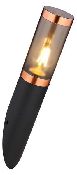 Globo 3157BC - Екстериорен аплик BOSTON 1xE27/23W/230V IP44 черен/меден