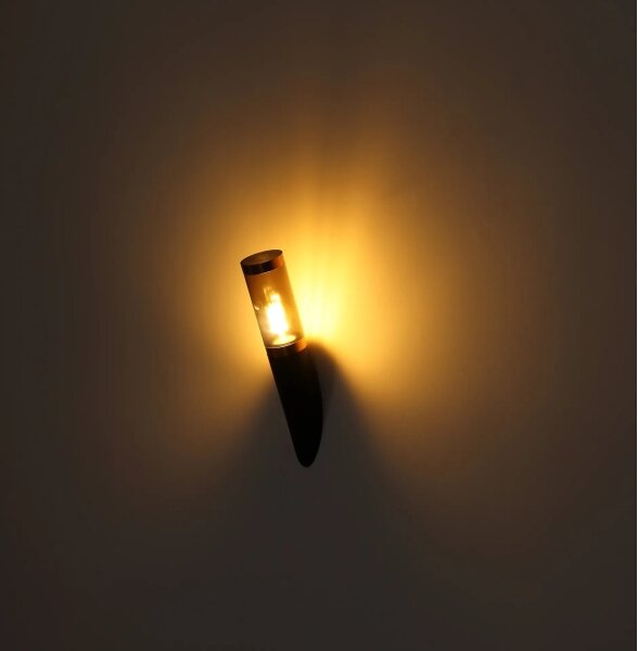 Globo 3157BC - Екстериорен аплик BOSTON 1xE27/23W/230V IP44 черен/меден