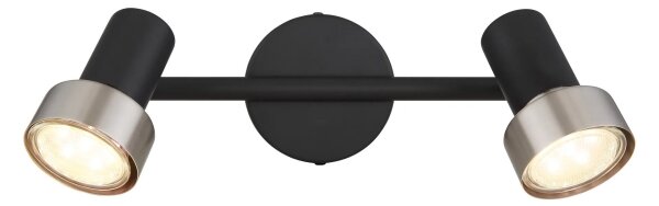 Globo 57917-2N - Спот MASON 2xGU10/25W/230V черен/сребрист