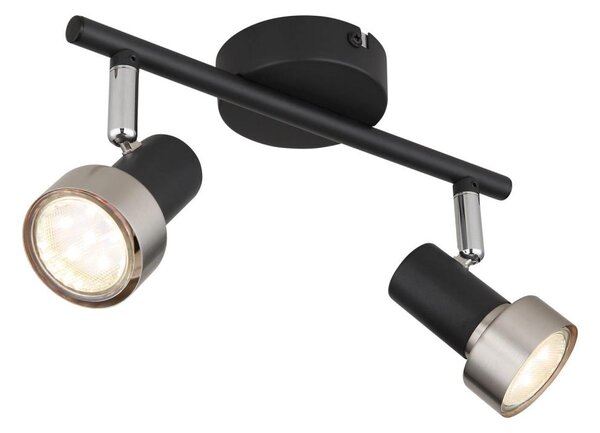 Globo 57917-2N - Спот MASON 2xGU10/25W/230V черен/сребрист