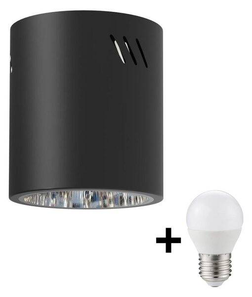LED Спот GEORGE 1xE27/6W/230V Ø 11 см черен