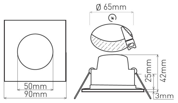 LED Лампа за вграждане в баня BONO LED/5W/230V 4000K IP65 черен