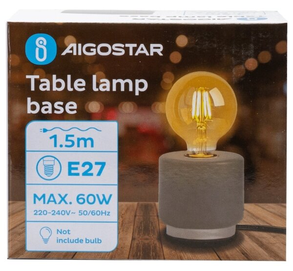 Aigostar - Настолна лампа 1xE27/60W/230V сив