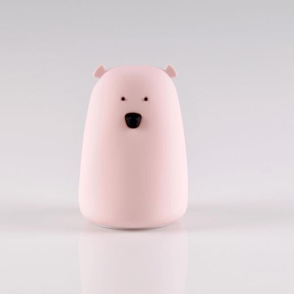 LED RGB детска сензорна лампа BEAR LED/0,8W/5V розова + USB