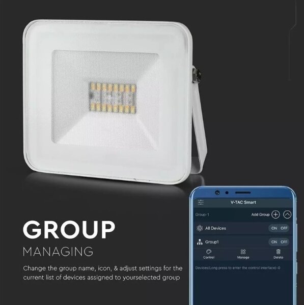 LED RGB Смарт димируем прожектор LED/20W/230V IP65 бял