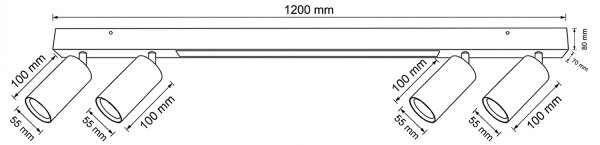 Brilagi - LED точково осветително тяло SELE 4xGU10/30W/230V + LED/25W бяло