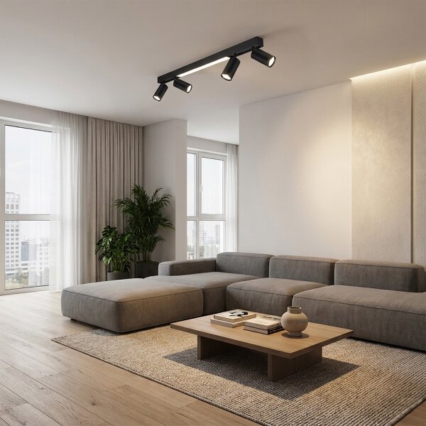 Brilagi - LED точково осветително тяло SELE 4xGU10/30W/230V + LED/20W черно