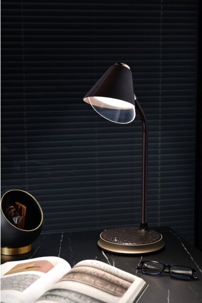 Immax 08971L - LED Димируема настолна лампа FINCH LED/9W/12/230V кафяв/златист