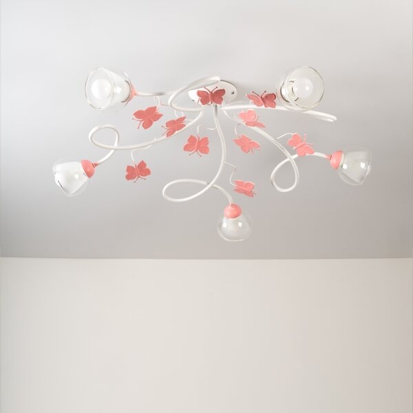 ONLI - Детски полилей за повърхностен монтаж BUTTERFLY 5xE14/6W/230V