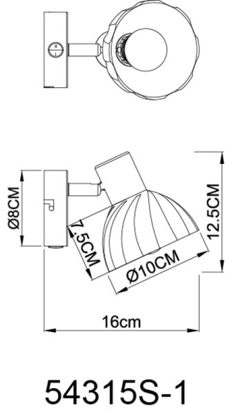 Globo 54315S-1 - Спот аплик ZACHERY 1xE14/40W/230V черен