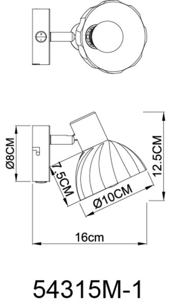 Globo 54315M-1 - Спот аплик ZACHERY 1xE14/40W/230V златист