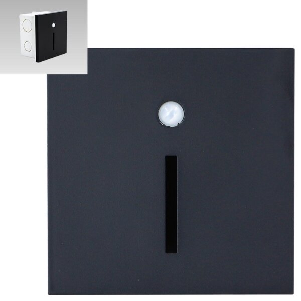 Emithor 70430 - LED осветително тяло за стълби с датчик LINE LED/1W/230V черно