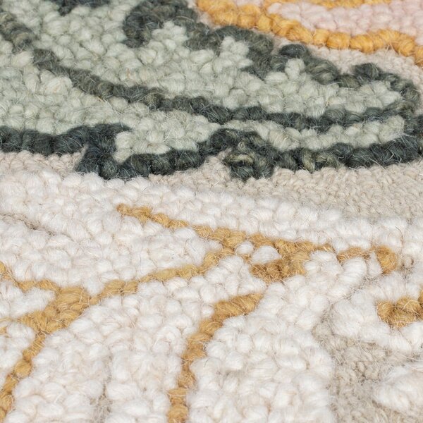 Светлорозова ръчно изработена вълнена пътека 60x230 cm Daphne Shaped Floral – Flair Rugs