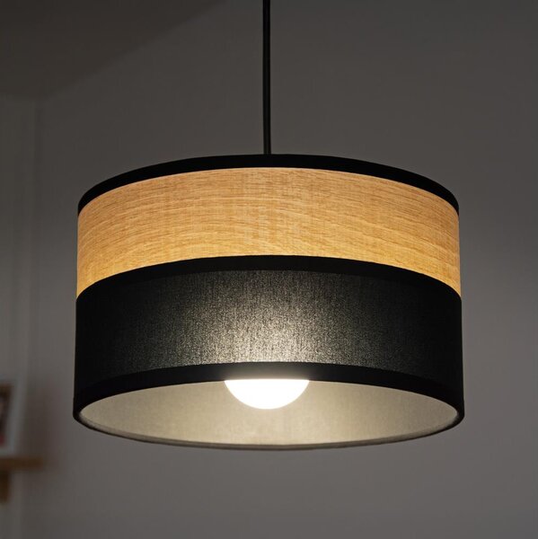 Полилей на кабел ALBA 1xE27/15W/230V диам. 25 см черен/кафяв