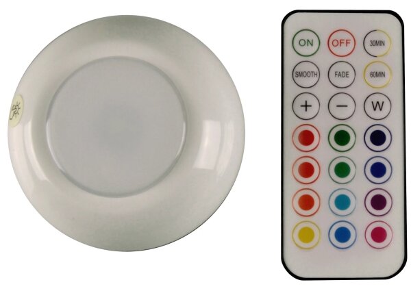 LED RGBW осветление за мебели LED/0,5W/4,5V 3xAAA бяло + дистанционно управление