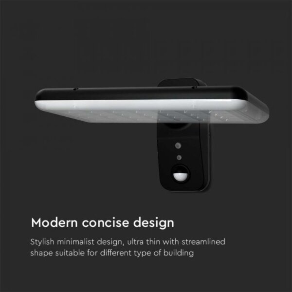 LED соларен стенен фенер с сензор 15W 3,2V 4000K/6000K IP65 черен