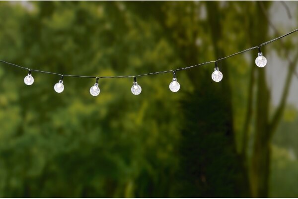 Grundig - LED соларен гирлянд 50 LED, 8 функции, 6,9 м, топла бяла, 600 mAh