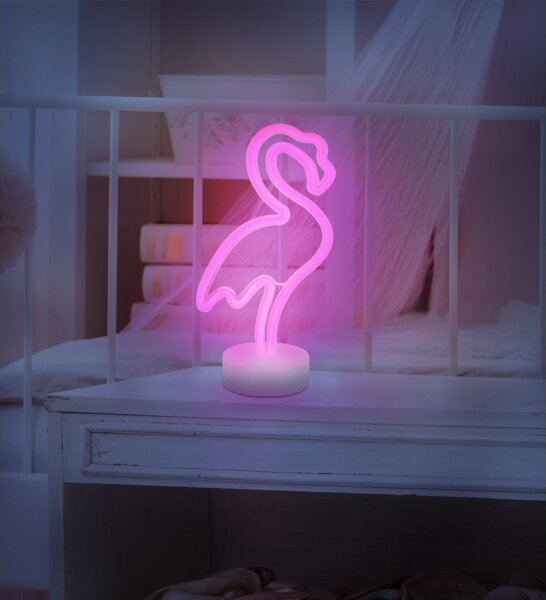 Globo 28064 - LED неонова настолна декорация FLAMINGO LED/2W/3xAA