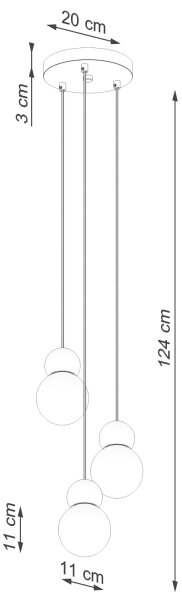 Sollux SL.1391 - Пендел PEKKA 3xG9/8W/230V бял