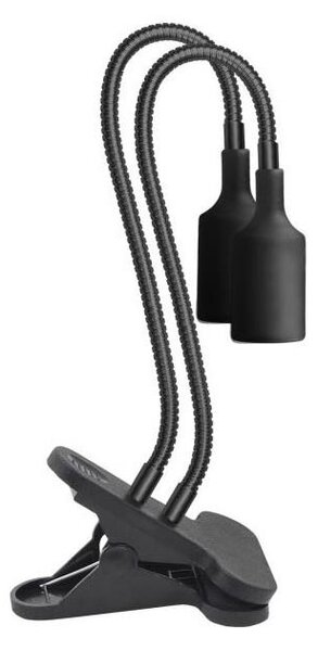 Гъвкава настолна лампа с клипс за растения PLANTY 2xE27/30W/230V черна
