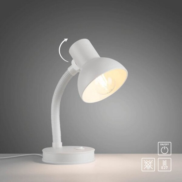 JUST LIGHT. 11080-16 - Гъвкава настолна лампа FLEXI 1xE27/25W/230V бяла