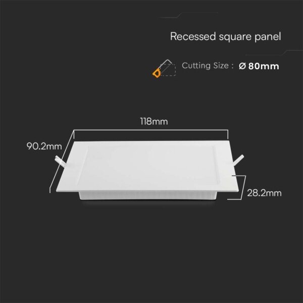 LED Лампа за окачен таван LED/3W/230V 9x9 см 4000K бял