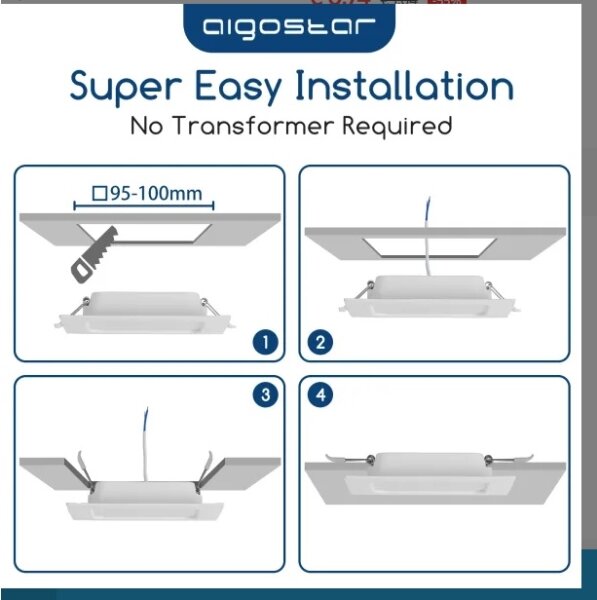 Aigostar - LED вградено осветително тяло LED/6W/230V 4000K 12x12 cm бяло