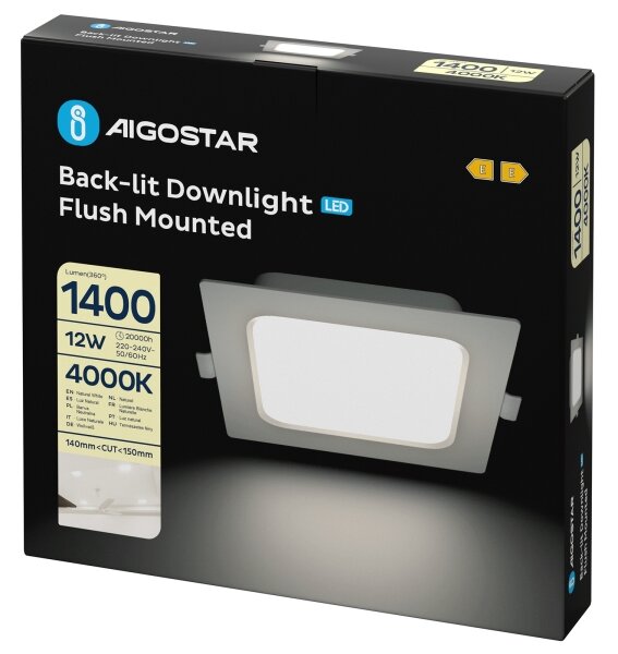 Aigostar - Вградено LED осветително тяло LED/12W/230V 4000K 17,5x17,5 cm бяло