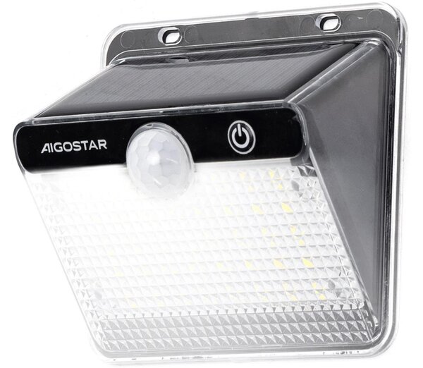 Aigostar-LED Соларно осветително тяло със сензор LED/3,7V 6500K 1200 mAh IP65 черно